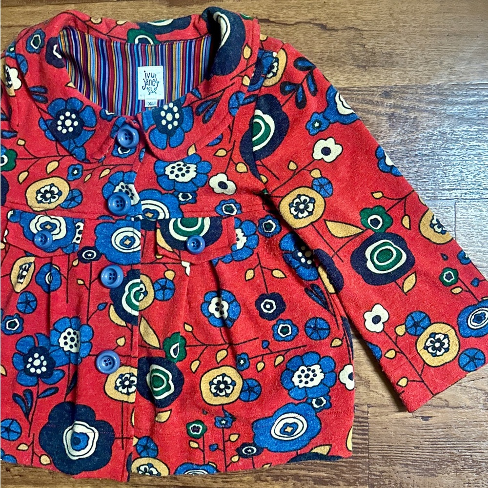 Ivy Jane X-Large Boho Red Multi-Colors Floral Jac… - image 6